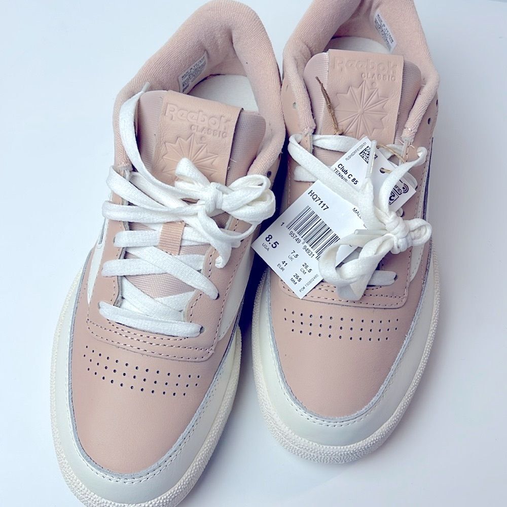 Reebok Men’s Pink and White Athletic Sneakers